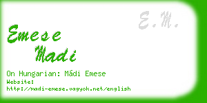emese madi business card